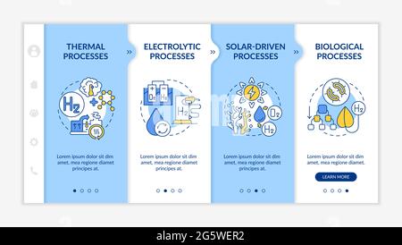 Generating hydrogen gas onboarding vector template Stock Vector