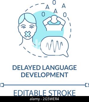 Delayed language development concept icon Stock Vector