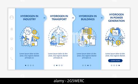 Hydrogen consumption onboarding vector template Stock Vector