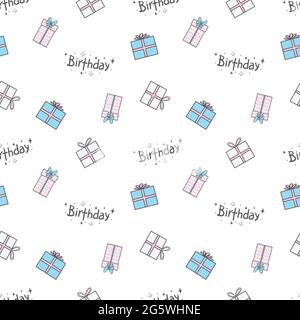 Seamless pattern happy birthday suitable for wrapping and decorating background. Vector illustration. Stock Vector