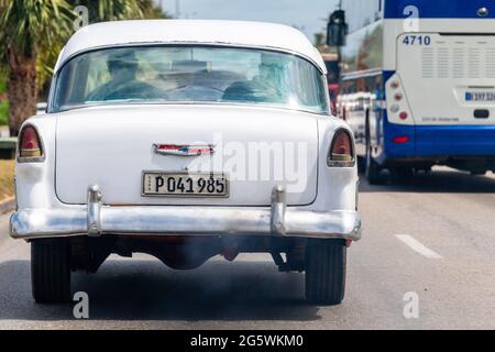 Transportation vintage Chevrolet car in HAVANA, CUBA Stock Photo