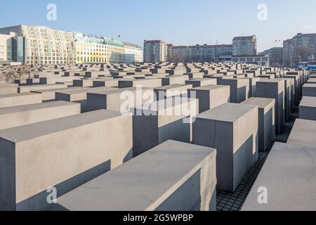 BERLIN, GERMANY, FEBRUARY - 13, 2017: The memorial of Holocaust. Stock Photo