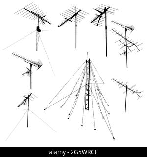 TV antenna Television aerials broadcast concept telecommunication set ...