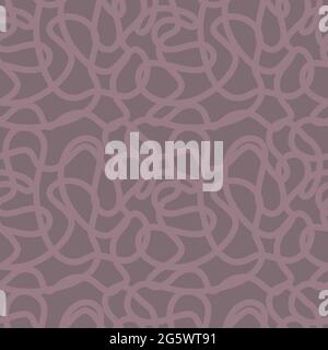 hand drawn taup rose maze brush stroke seamless pattern. vector illustration for background, bed linen fabric, wrapping paper, scrapbooking. Stock Vector