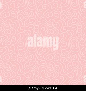light coral rounded strokes naive hand drawn abstract seamless pattern. vector doodle endless pattern for textile wrapping digital paper template. Stock Vector