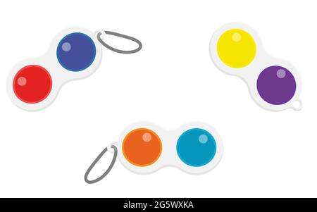 Set Antistress toys fidget sensory simple dimple  Stock Vector