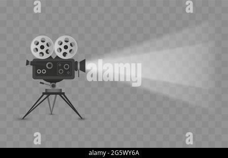 Cinema projector isolated on transparent background. Vector illustration Stock Vector