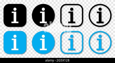 Collection of info icon. Point symbol. Help logo. Vector isolated on transparent background Stock Vector