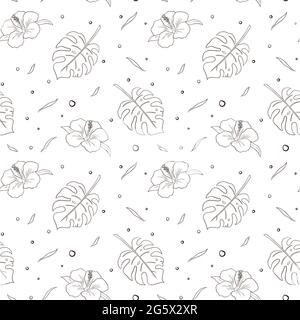 Hand drawn jungle floral illustration for background, wrapping paper, package, web, wallpaper, spa and beauty care products, fabric, textile Stock Vector