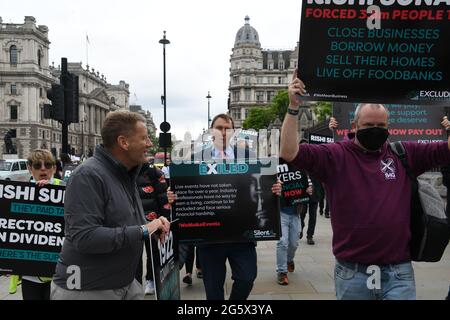 London, UK. 30th June 2021. Martin Goss is a Liberal Democrats attend the #Silent4 abandoned by the government throughout the pandemic, all at National Covid Memorial Wall, Lambeth Palace on 30th June 2021, London, UK. Credit: Picture Capital/Alamy Live News Stock Photo