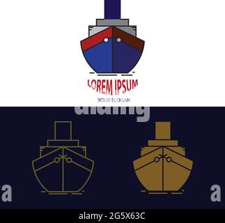 simple ship logo design. colorful ship logo. latest ship logo illustration Stock Vector