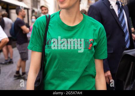 Rome, Italy. 28th June, 2021. Sit-in organized by workers of various state museums and archaeological areas in Italy, in front of headquarters of Ministry of Culture in Rome (Photo by Matteo Nardone/Pacific Press/Sipa USA) Credit: Sipa USA/Alamy Live News Stock Photo