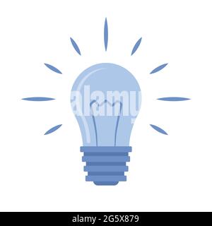 Blue lightbulb symbol for innovation and ideas vector illustration icon Stock Vector