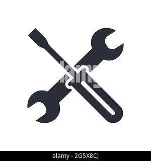 Wrench and screwdriver tools symbol for mechanic repair and maintenance vector illustration icon Stock Vector