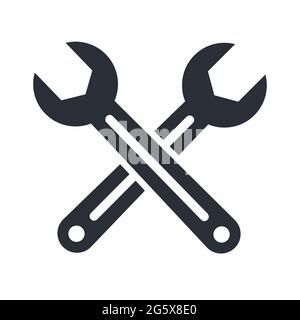 Two wrench hardware tools for repair and maintenance vector illustration icon Stock Vector