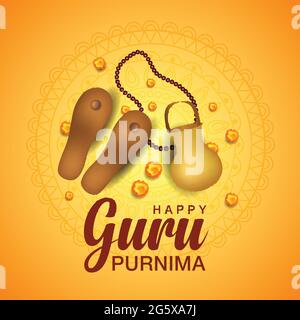 happy guru Purnima greetings. vector illustration design Stock Vector