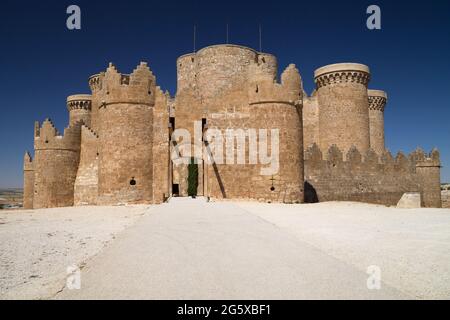 Castle of Belmonte, Cuenca, Spain. Stock Photo