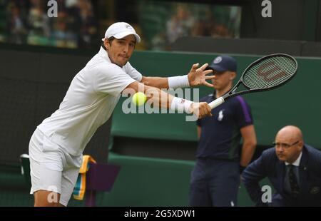 London, Gbr. 30th June, 2021. London Wimbledon Championships Day 3 30/06/2021 Dusan Lajovic loses second round match Credit: Roger Parker/Alamy Live News Stock Photo