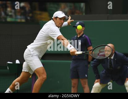 London, Gbr. 30th June, 2021. London Wimbledon Championships Day 3 30/06/2021 Dusan Lajovic loses second round match Credit: Roger Parker/Alamy Live News Stock Photo