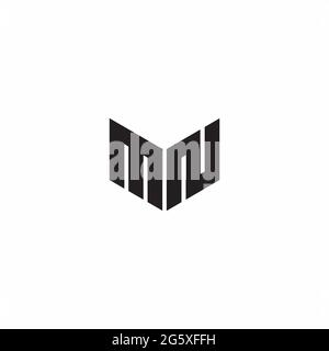 NM logo initial letter monogram with circle slice rounded design ...