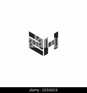 ZH initial monogram logo with geometric style design ideas Stock Vector ...