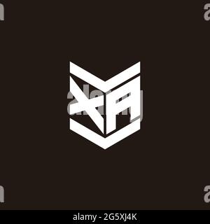 Logo alphabet monogram with emblem style isolated on black background Stock Vector