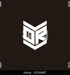 Logo alphabet monogram with emblem style isolated on black background Stock Vector