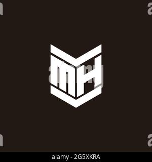 Logo alphabet monogram with emblem style isolated on black background Stock Vector