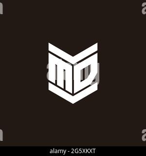 Logo alphabet monogram with emblem style isolated on black background Stock Vector