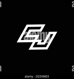 CJ logo monogram with up to down style negative space design template isolated on black background Stock Vector