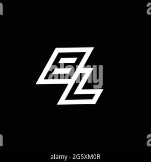 BL logo monogram with up to down style negative space design template isolated on black background Stock Vector
