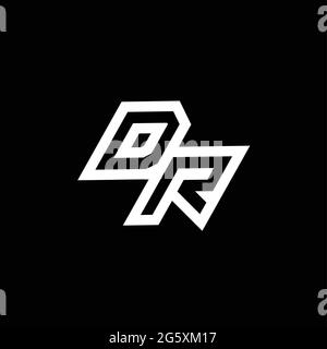 DR logo monogram with up to down style negative space design template isolated on black background Stock Vector
