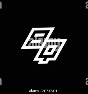 BQ logo monogram with up to down style negative space design template isolated on black background Stock Vector