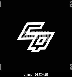 CQ logo monogram with up to down style negative space design template isolated on black background Stock Vector