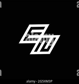 EN logo monogram with up to down style negative space design template isolated on black background Stock Vector