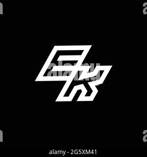 EK logo monogram with up to down style negative space design template isolated on black background Stock Vector