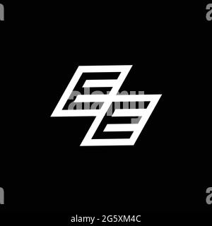 EE logo monogram with up to down style negative space design template isolated on black background Stock Vector