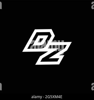 DZ logo monogram with up to down style negative space design template isolated on black background Stock Vector