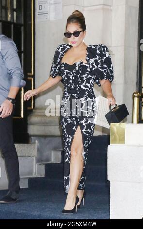 New York, NY, USA. 30th June, 2021. Lady Gaga seen leaving the Plaza Hotel in New York City on June 30, 2021 Credit: Rw/Media Punch/Alamy Live News Stock Photo