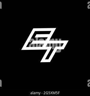 ET logo monogram with up to down style negative space design template isolated on black background Stock Vector