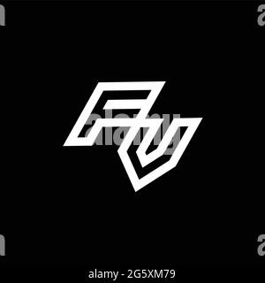 FV logo monogram with up to down style negative space design template isolated on black background Stock Vector