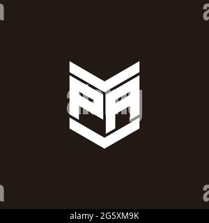 Logo alphabet monogram with emblem style isolated on black background Stock Vector