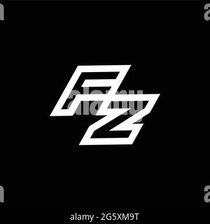 FZ logo monogram with up to down style negative space design template isolated on black background Stock Vector