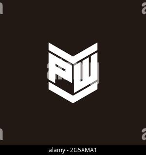 Logo alphabet monogram with emblem style isolated on black background Stock Vector