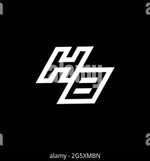 HB logo monogram with up to down style negative space design template isolated on black background Stock Vector