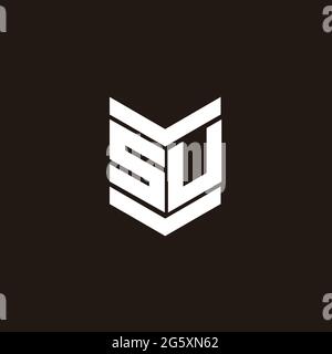 Logo alphabet monogram with emblem style isolated on black background Stock Vector
