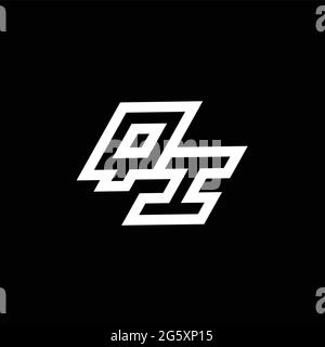 QI logo monogram with up to down style negative space design template isolated on black background Stock Vector
