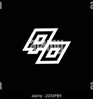 QO logo monogram with up to down style negative space design template isolated on black background Stock Vector