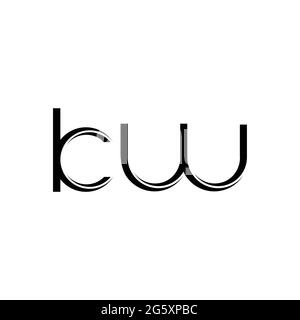 KW Logo monogram with slice rounded modern design template isolated on white background Stock Vector