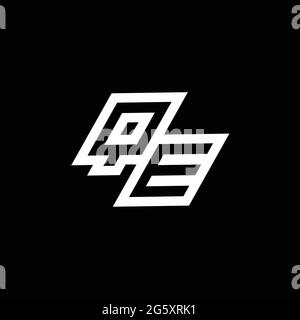 QE logo monogram with up to down style negative space design template isolated on black background Stock Vector